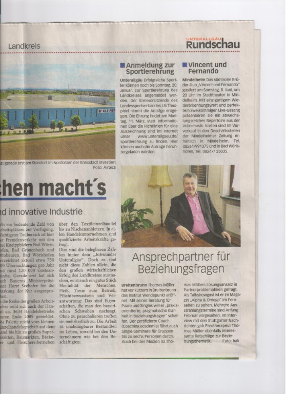 Artikel aus der Unterallgäuer Rundschau vom 16.01.2013 Artikel aus der Unterallgäuer Rundschau vom 16.01.2013